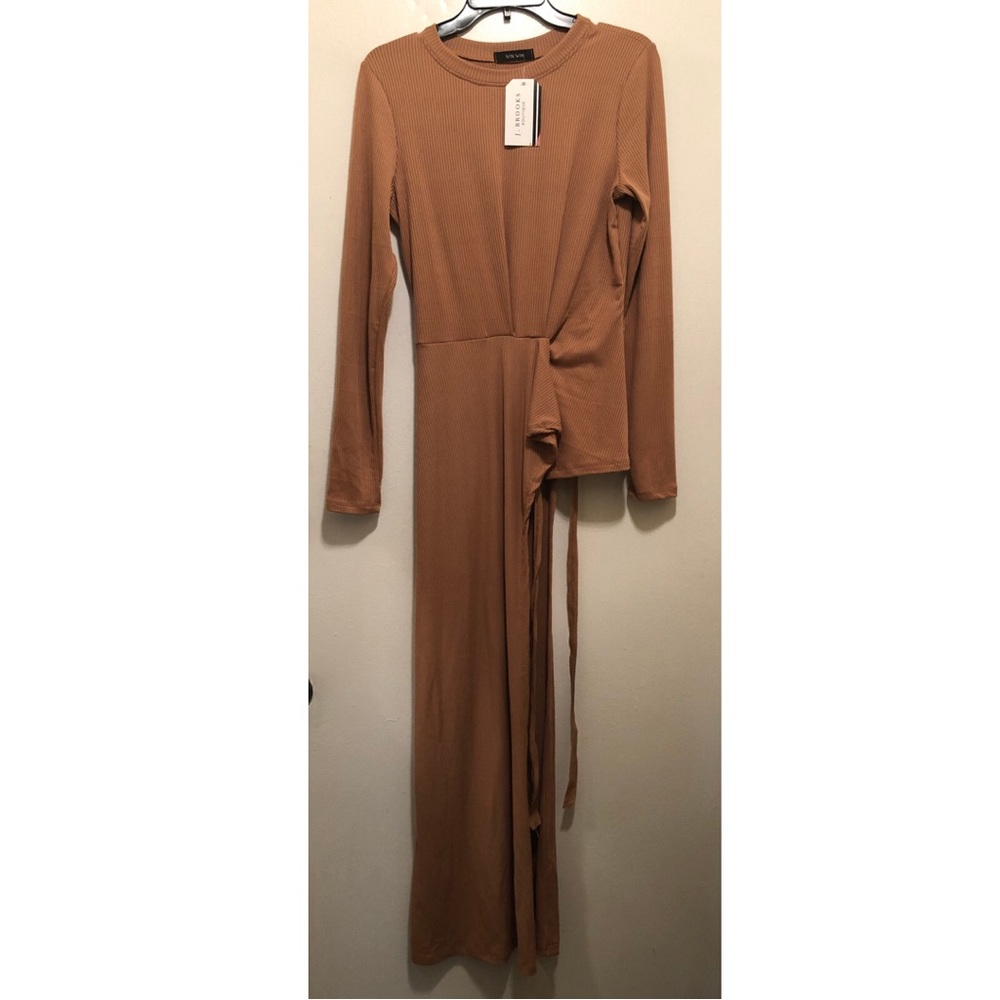 Tan asymmetrical sweater duster!
